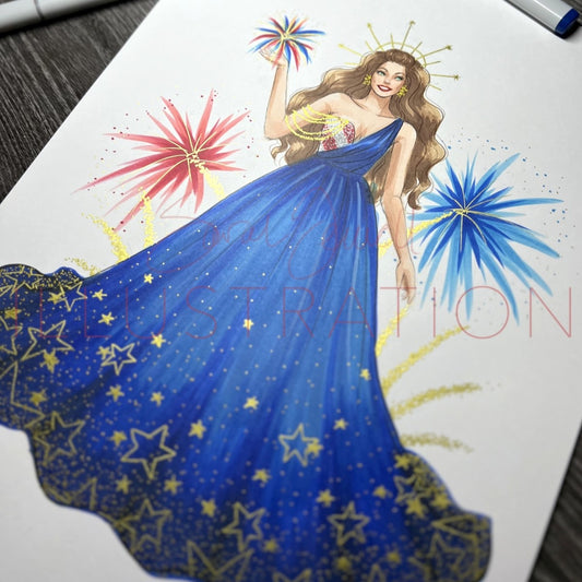 Firework Queen  |  Fashion Illustration (ORIGINAL)