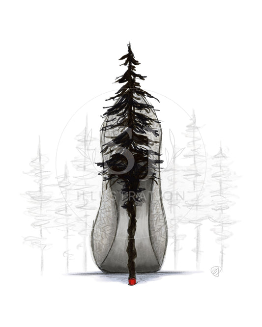 Footsteps Through Folklore  |  Album-Inspired Stiletto Fashion Illustration (ART PRINT)