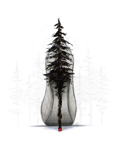 Footsteps Through Folklore  |  Album-Inspired Stiletto Fashion Illustration (ART PRINT)