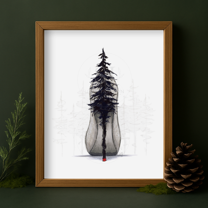 Footsteps Through Folklore  |  Album-Inspired Stiletto Fashion Illustration (ART PRINT)