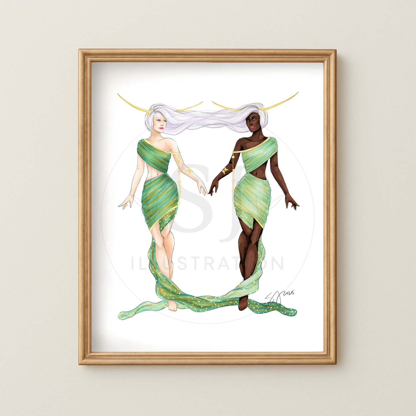 Gemini (series 1)  |  Zodiac Fashion Illustration (ART PRINT)