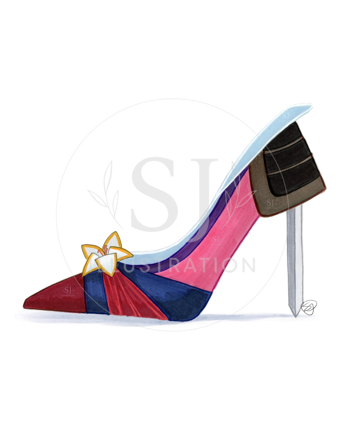 Getting Down to Business  |  Character Inspired Stiletto Fashion Illustration (PRINT)