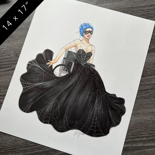 Halloween Masquerade Ball  |  Inclusive Fashion Illustration (ORIGINAL)