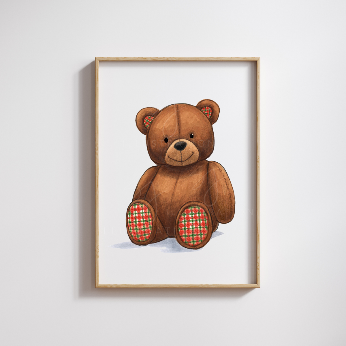 (PRE-ORDER) Festive Teddy Bear  |  Fun Animal Illustration (PRINT)