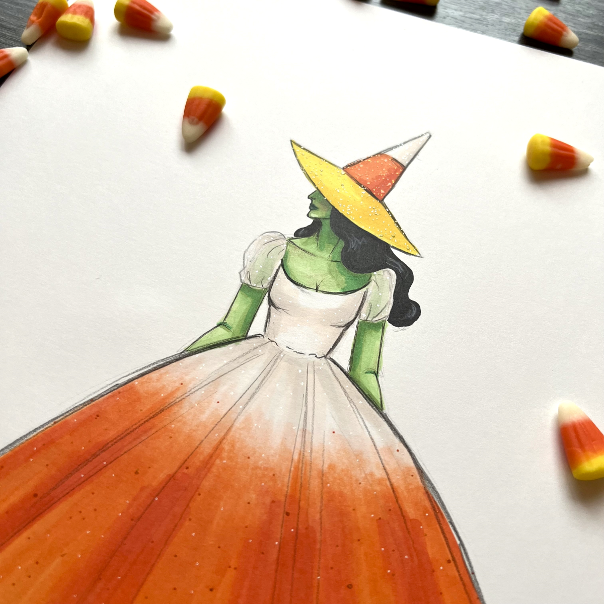 Candy Corn Witch  |  Fun Fashion Illustration (ORIGINAL)