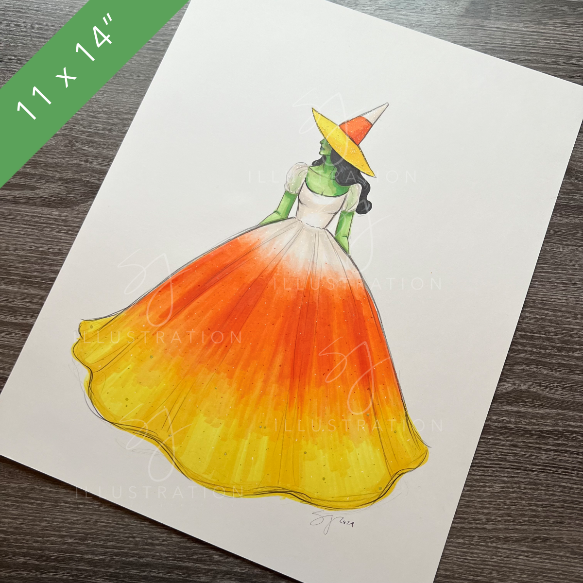 Candy Corn Witch  |  Fun Fashion Illustration (ORIGINAL)