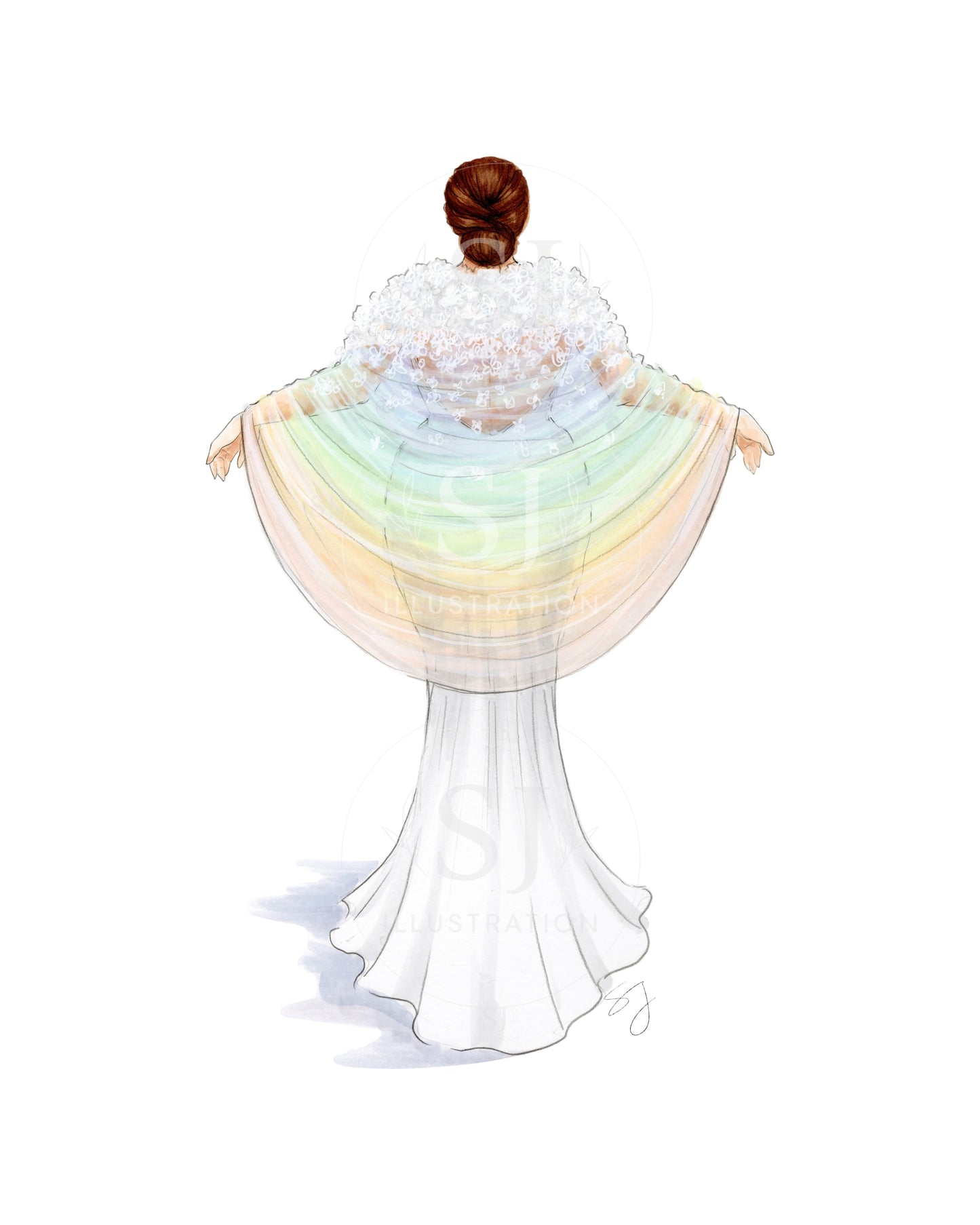 I'll Be Your Rainbow  |  Bridal Fashion Illustration (ART PRINT)