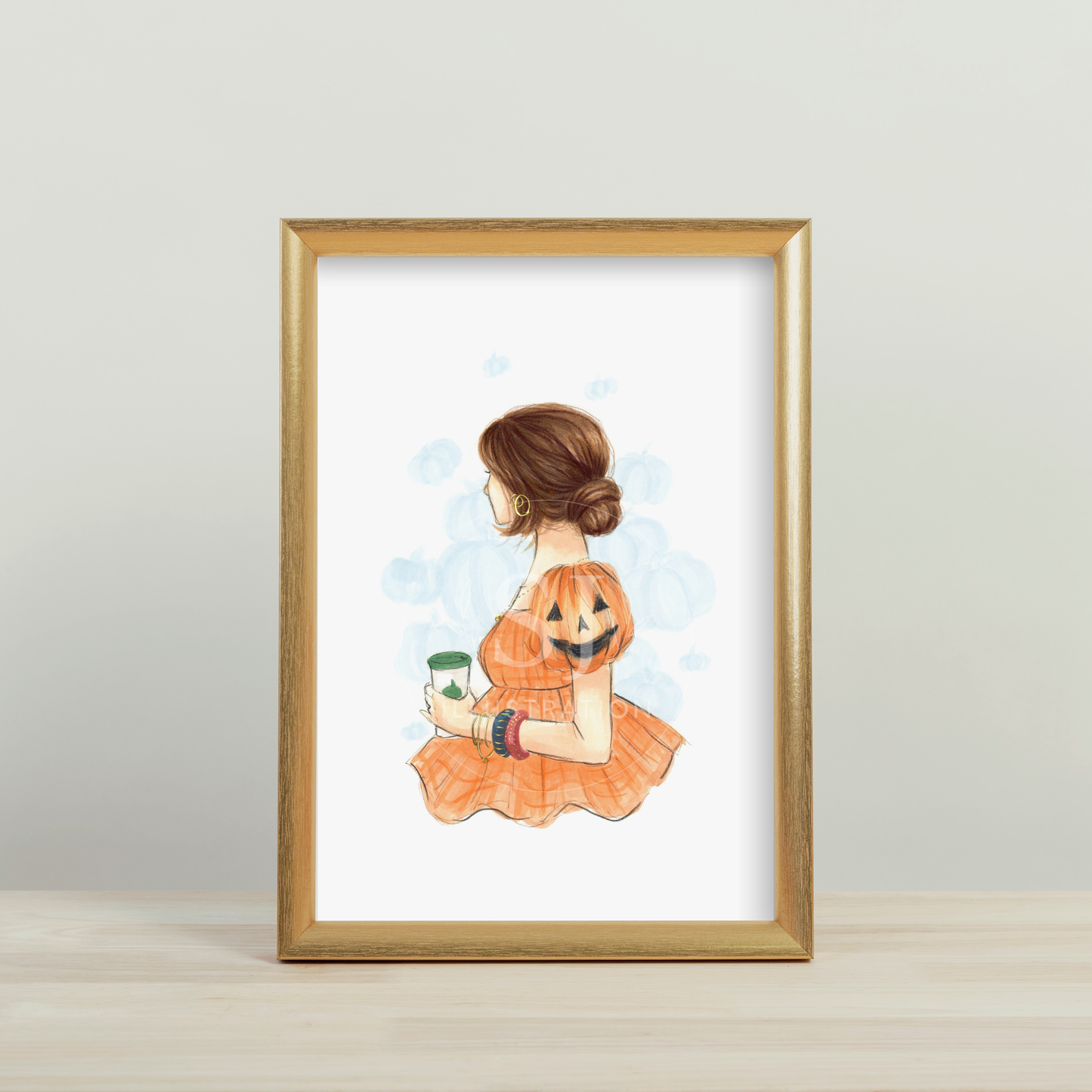Jack 'o Lantern Sleeves   |  Fun Halloween Fashion Illustration (ART PRINT)