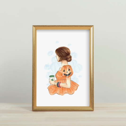 Jack 'o Lantern Sleeves   |  Fun Halloween Fashion Illustration (ART PRINT)