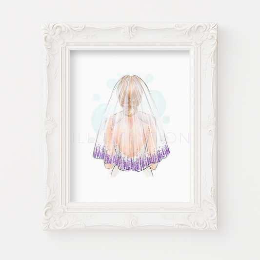 Lavender Veil | Bridal Fashion Illustration (ART PRINT)