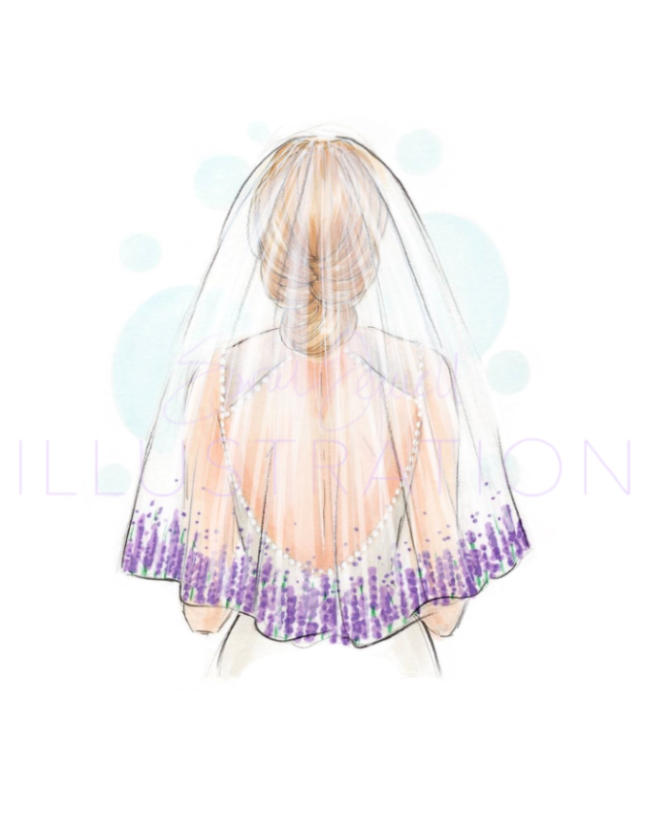 Lavender Veil | Bridal Fashion Illustration (PRINT)