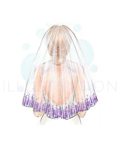 Lavender Veil | Bridal Fashion Illustration (PRINT)