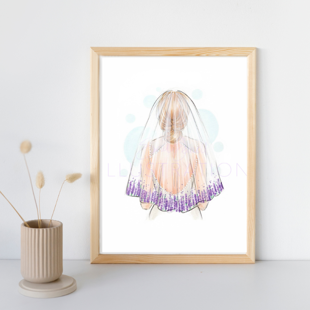 Lavender Veil | Bridal Fashion Illustration (PRINT)