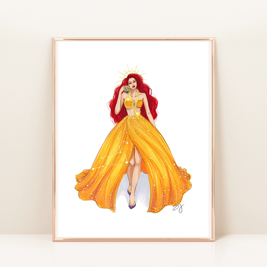 Leo  |  Zodiac Fashion Illustration (PRINT)
