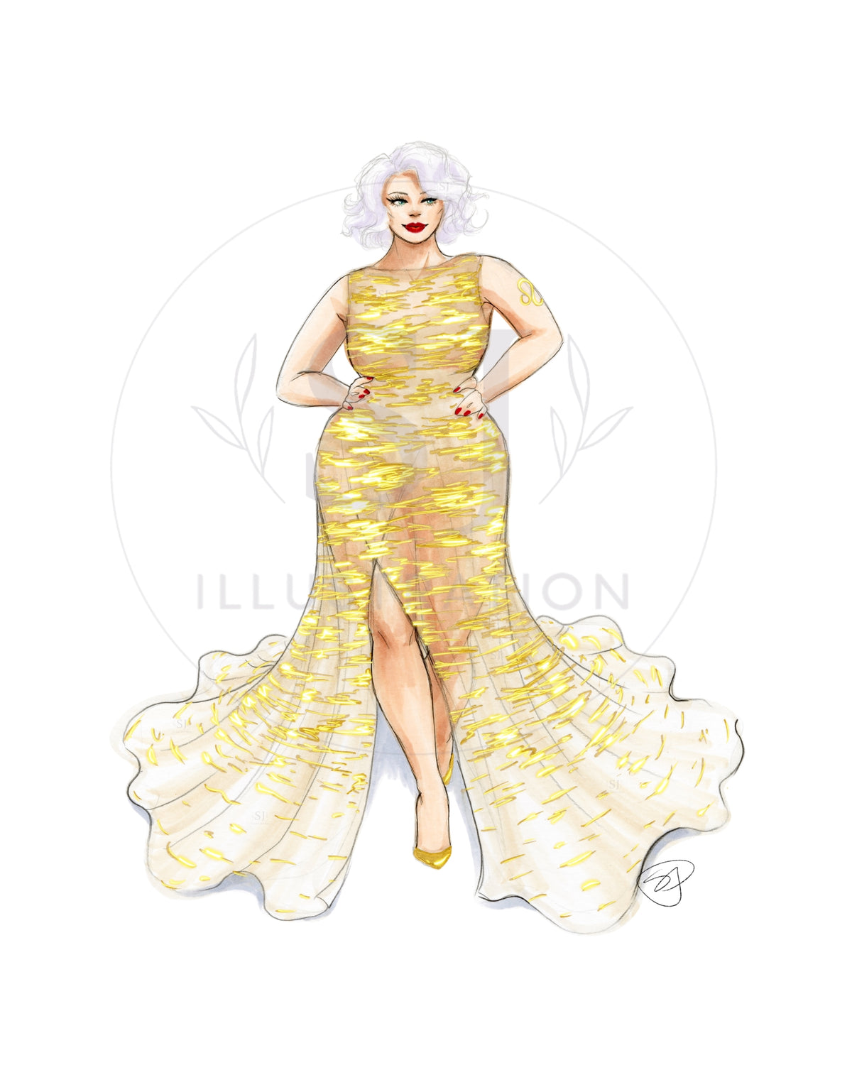 Leo (series 2)  |  Zodiac Fashion Illustration (ART PRINT)