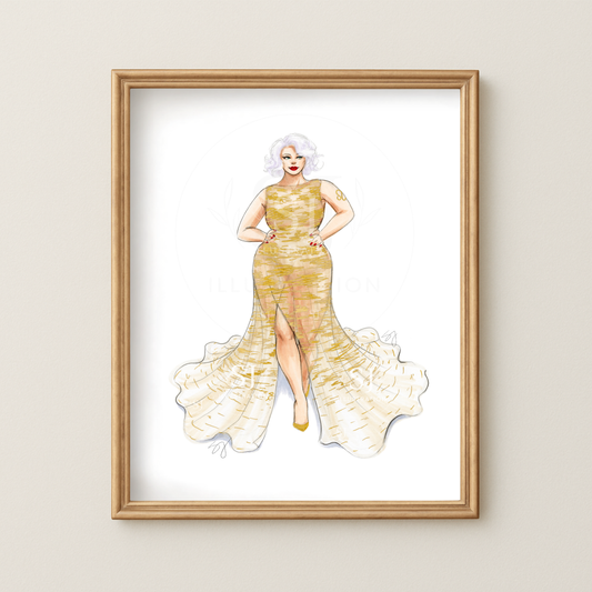 Leo (series 2)  |  Zodiac Fashion Illustration (ART PRINT)