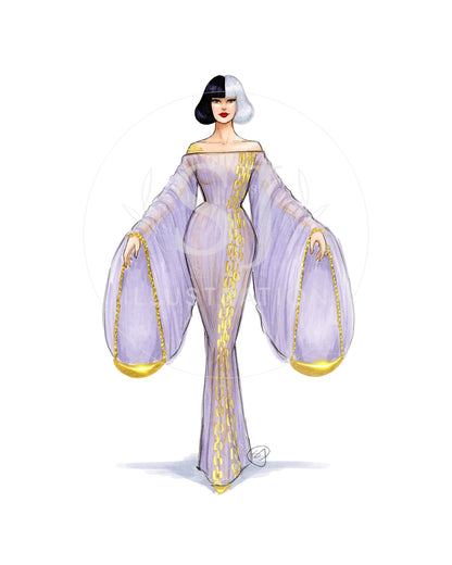 Libra (series 2)  |  Zodiac Fashion Illustration (ART PRINT)