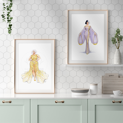 Libra (series 2)  |  Zodiac Fashion Illustration (ART PRINT)