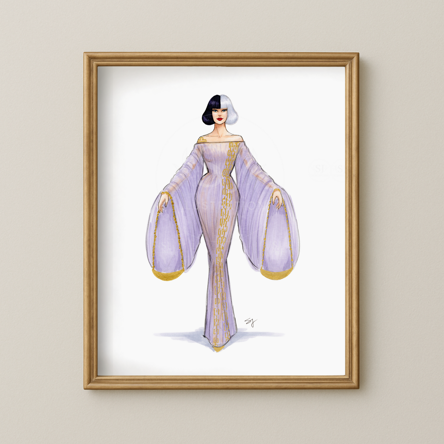 Libra (series 2)  |  Zodiac Fashion Illustration (EMBELLISHED PRINT)