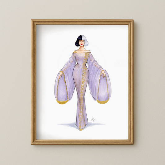 Libra (series 2)  |  Zodiac Fashion Illustration (EMBELLISHED PRINT)