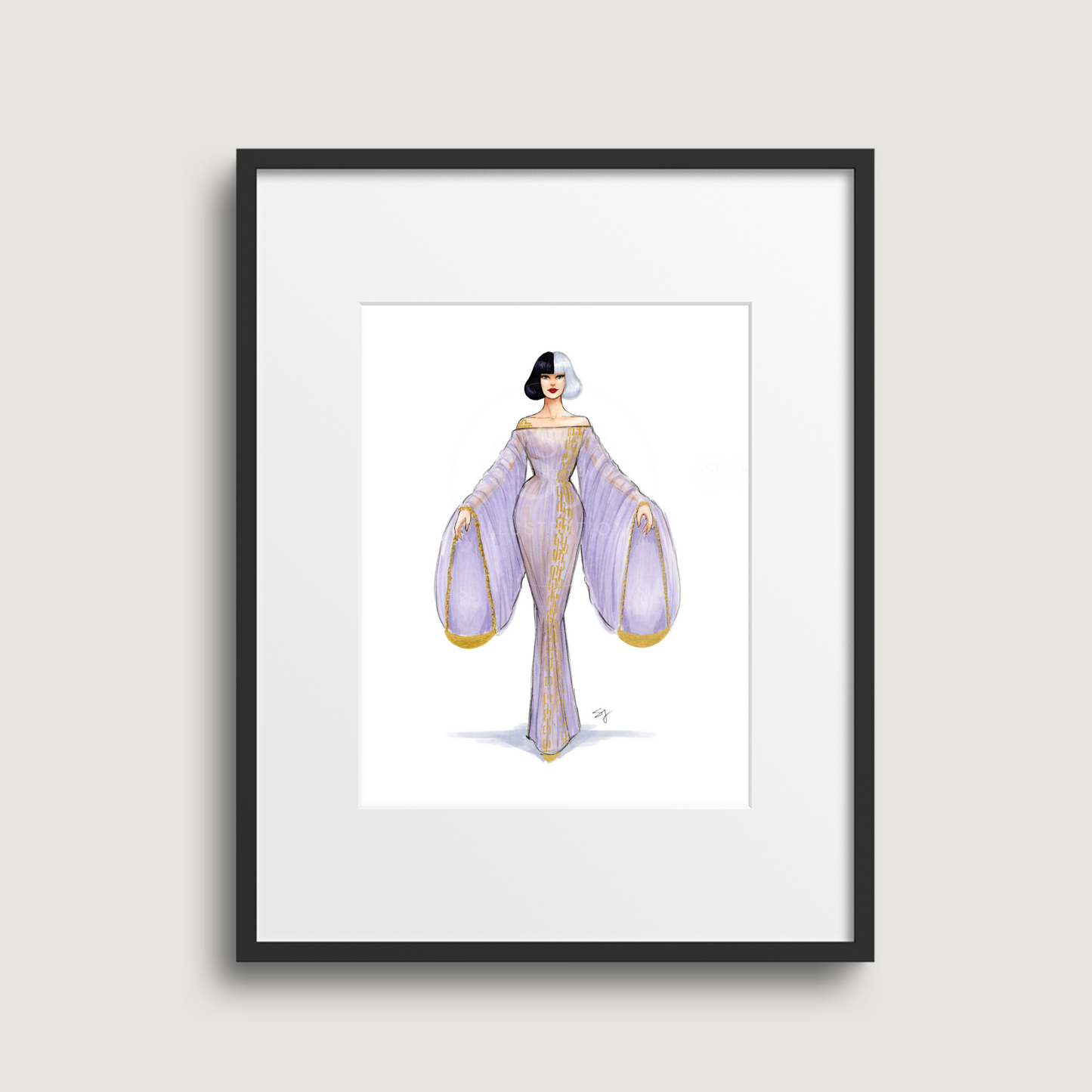 Libra (series 2)  |  Zodiac Fashion Illustration (EMBELLISHED PRINT)