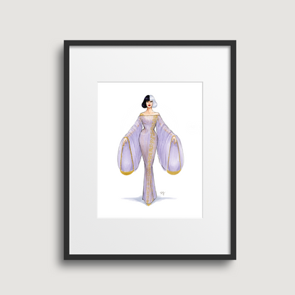 Libra (series 2)  |  Zodiac Fashion Illustration (EMBELLISHED PRINT)