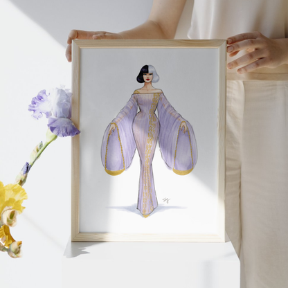 Libra (series 2)  |  Zodiac Fashion Illustration (EMBELLISHED PRINT)