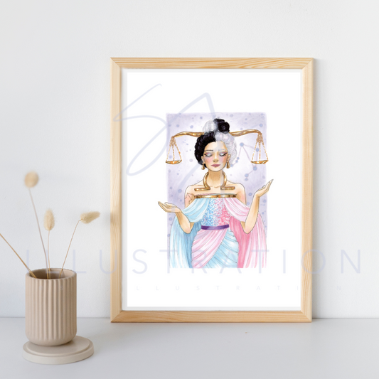 Libra  |  Zodiac Series Illustration (PRINT)