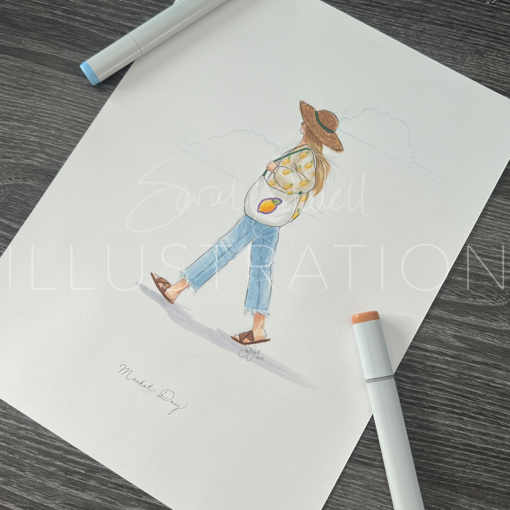 Market Day Lemon Sweater  |  Casual Fashion Illustration (ORIGINAL)