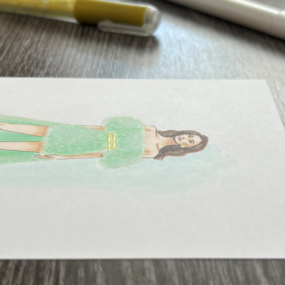 Spearmint Mini Dress  |  Fashion Illustration (ORIGINAL)