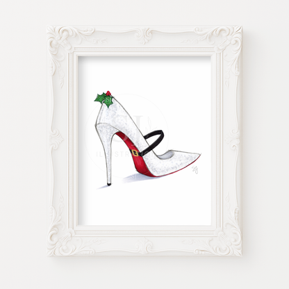 Mrs. Claus Is Coming To Town  |  Holiday Stiletto Fashion Illustration (PRINT)