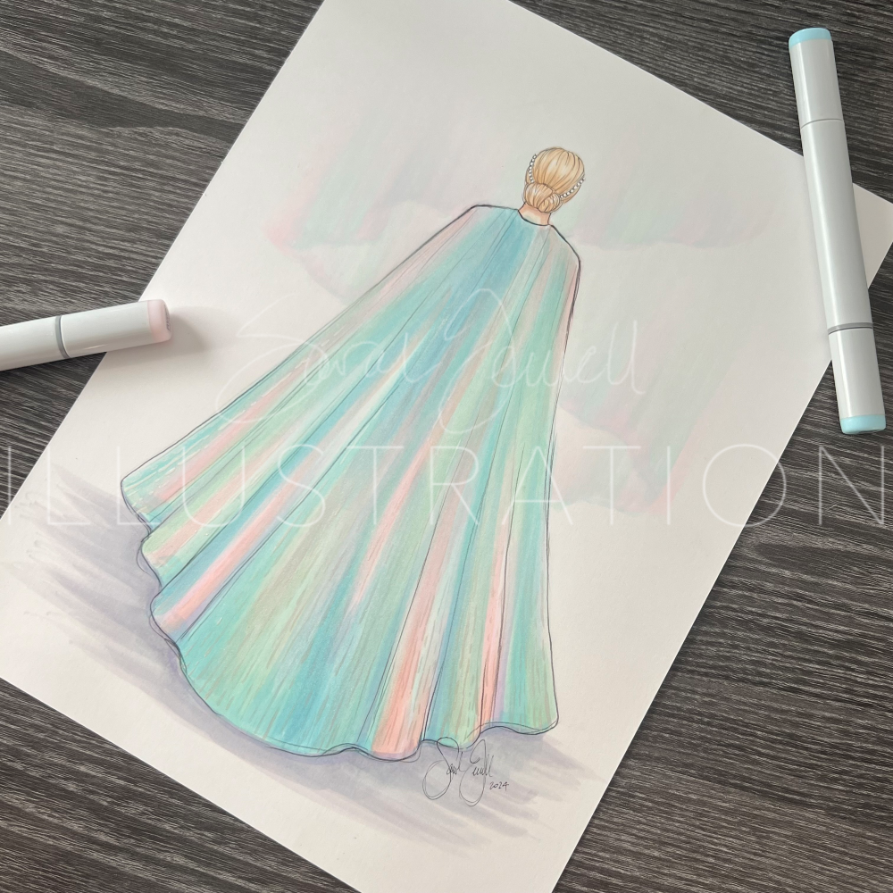 Opal Cape (October Birthstone)  |  Fun Fashion Illustration