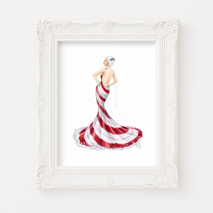 Peppermint Patty  |  Holiday Fashion Illustration (ART PRINT)