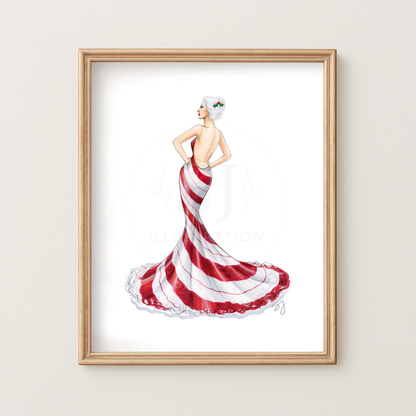 Peppermint Patty  |  Holiday Fashion Illustration (ART PRINT)