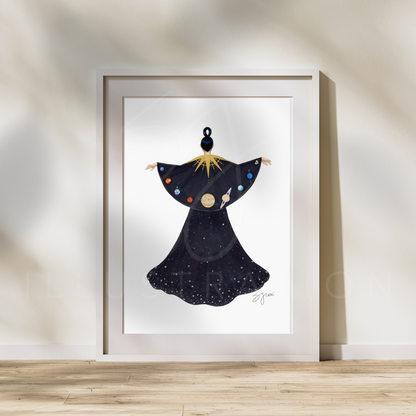 Planetary Alignment  |  Cosmic Fashion Illustration (PRINT)