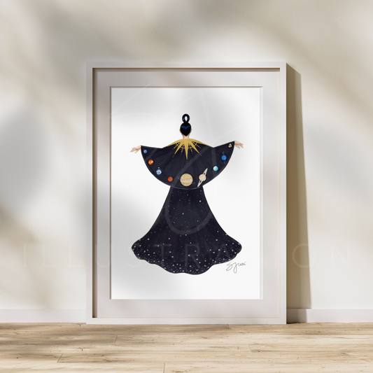 Planetary Alignment  |  Cosmic Fashion Illustration (PRINT)