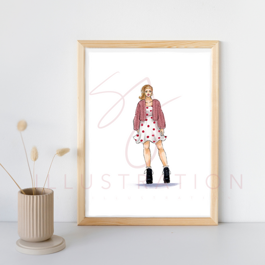 Polka Dots and Combat Boots  |  Casual Fashion Illustration (PRINT)