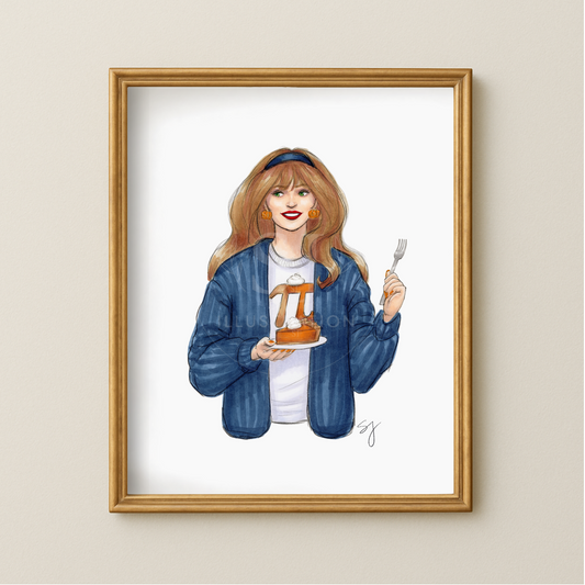 Pumpkin Pi  |  Fun Fall Fashion Illustration (EMBELLISHED PRINT)