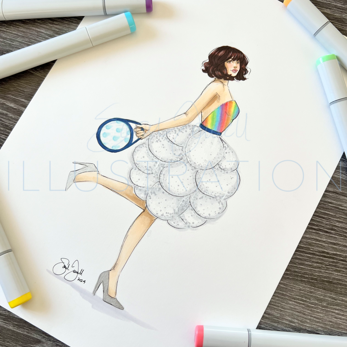 Rainbows and Rainclouds | Casual Fashion Illustration (ORIGINAL)