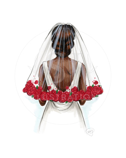 Rose Veil  |  Bridal Fashion Illustration (ART PRINT)