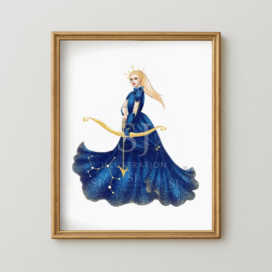 Sagittarius (series 1)  |  Zodiac Fashion Illustration (ART PRINT)