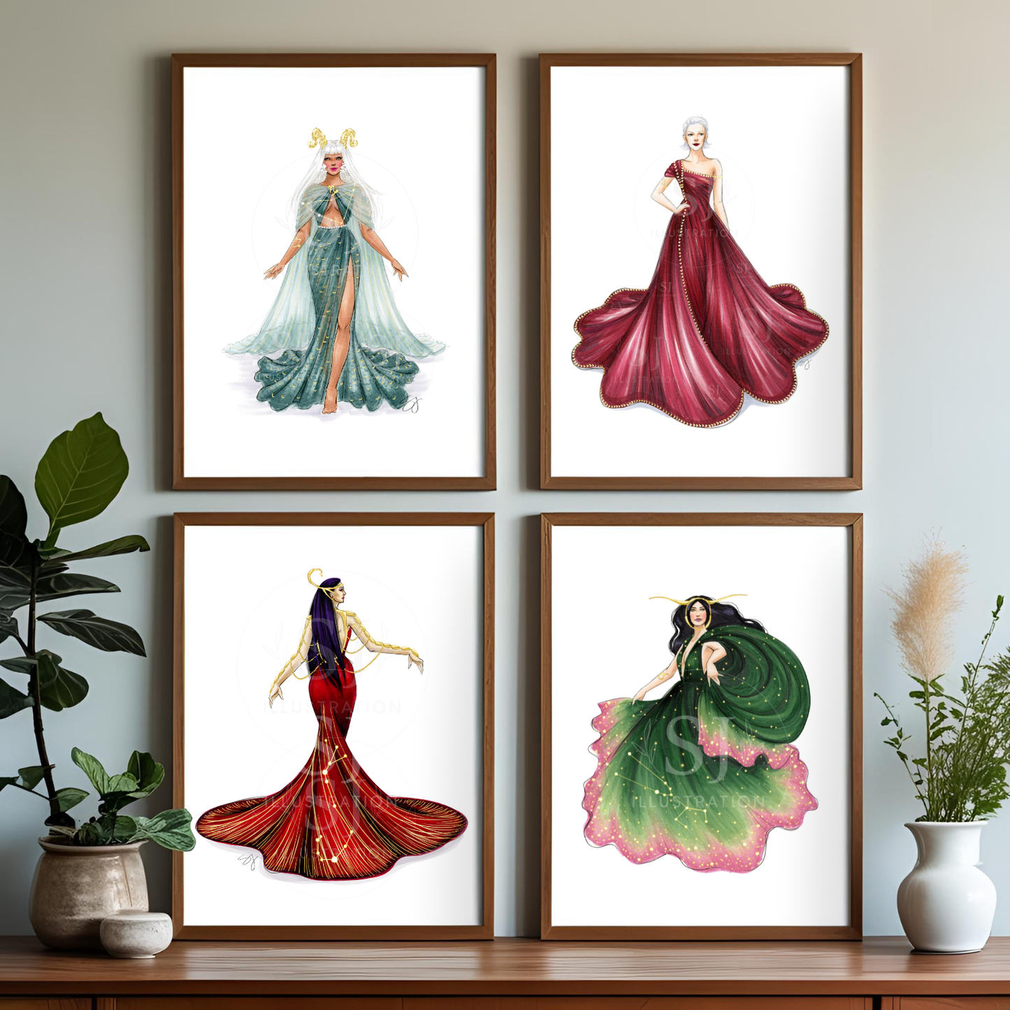 Scorpio (series 2)  |  Zodiac Fashion Illustration (ART PRINT)