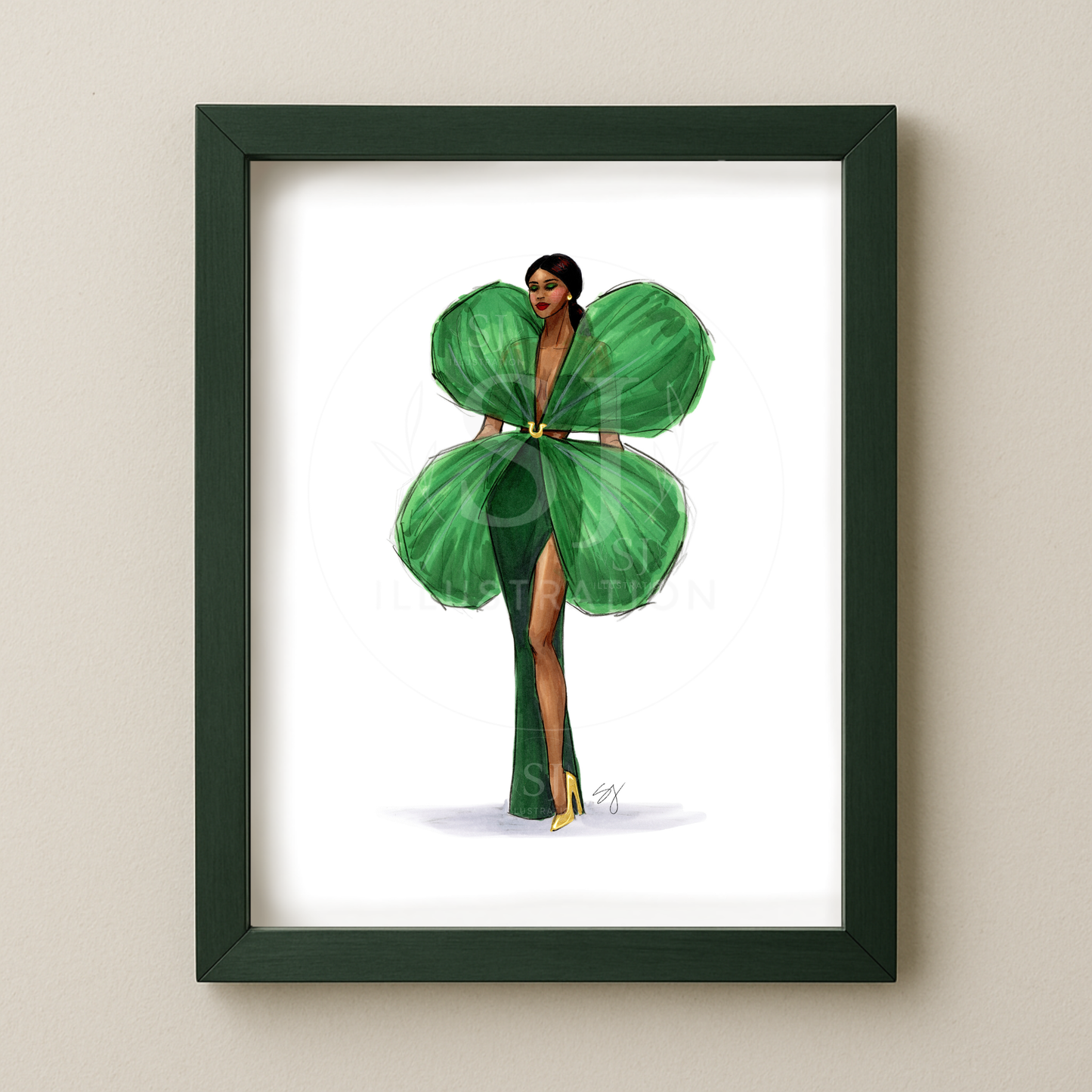 Shamrock Dress  |  Fun St. Patrick's Day Fashion Illustration (ART PRINT)