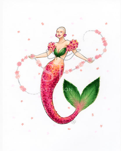 Spring Mermaid  |  Inclusive Mermaid Illustration (PRINT)