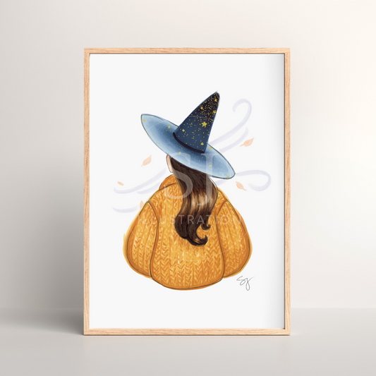 Star Brrright (Cozy Witch Series)  |  Fun Fall Fashion Illustration (PRINT)