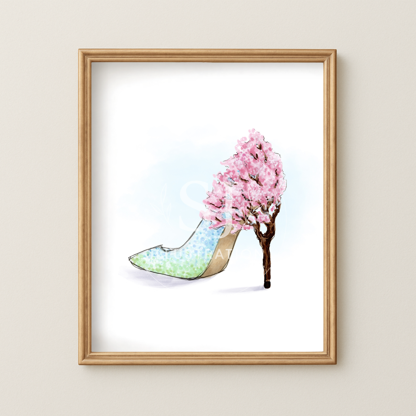 Step Into Spring (Cherry Blossom Heel)  |  Whimsical Stiletto Fashion Illustration (ART PRINT)