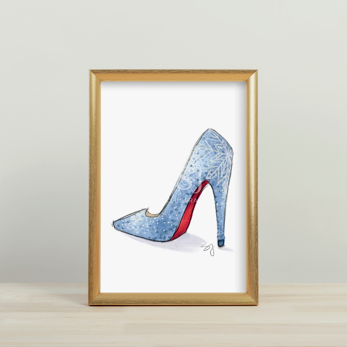 Step Into Winter  |  Winter Stiletto Fashion Illustration (EMBELLISHED PRINT)