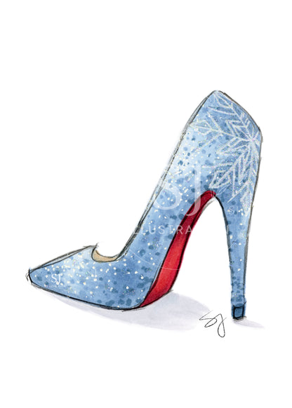 Step Into Winter  |  Fun Winter Stiletto Fashion Illustration (EMBELLISHED PRINT)
