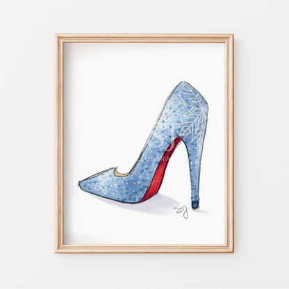 Step Into Winter  |  Fun Winter Stiletto Fashion Illustration (EMBELLISHED PRINT)