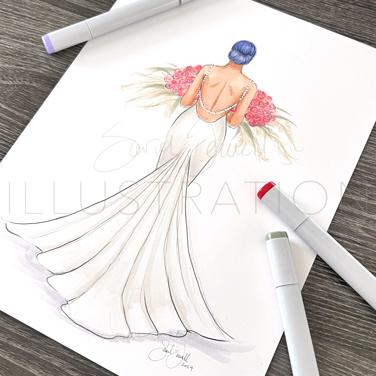 Summer Romance | Bridal Fashion Illustration (ORIGINAL)